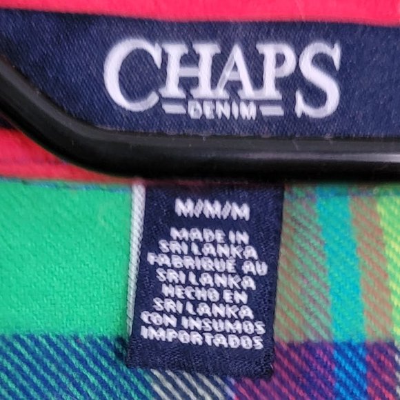 NWOT Chaps Ralph Lauren Plaid Zip Up Shacket Top Bold Colored Plaid Size Medium - Picture 4 of 16
